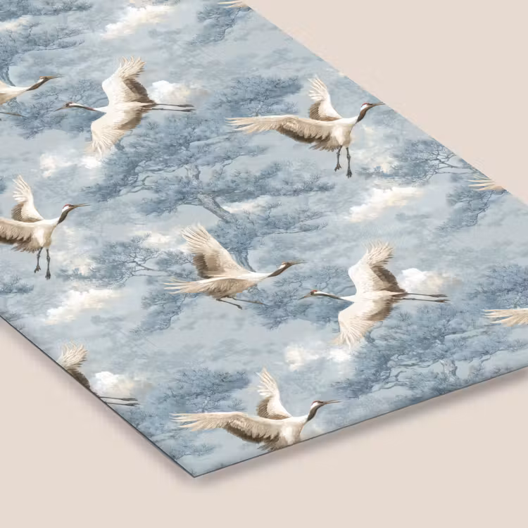 Wolken - Kraanvogels - Blauw fotolijst zwart zonder passe partout klein 224 -zsfeer6
