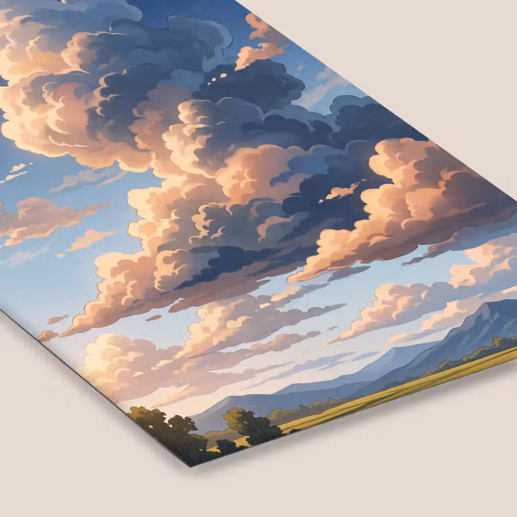 Wolken - Daghemel - Natuur - Illustratie - Oranje fotolijst zwart zonder passe partout klein -zsfeer6
