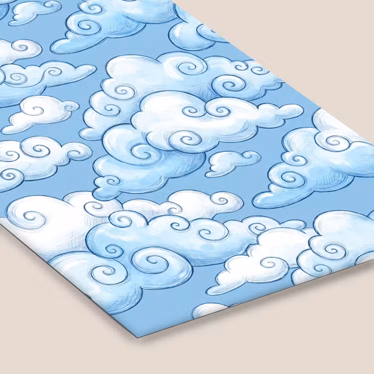 Wolken - Patroon - Hemel - Illustratie - Wit fotolijst zwart zonder passe partout klein -zsfeer6