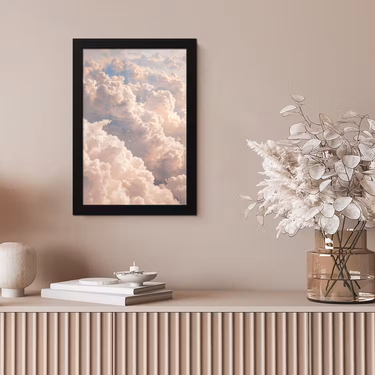 Wolken - Zonsondergang - Natuur - Pastel - Roze fotolijst zwart zonder passe partout klein -sfeer5