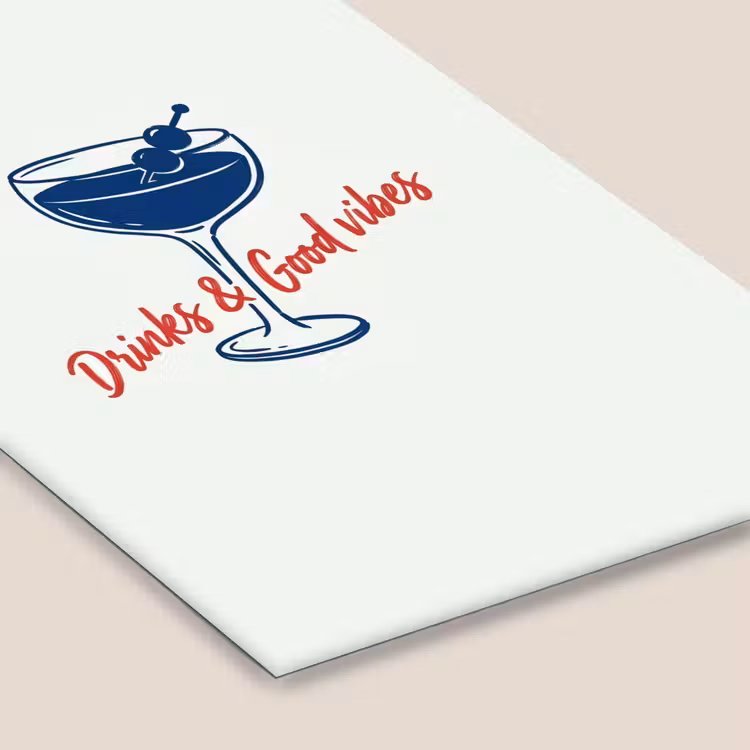 Cocktail - Glas - Illustratie - Blauw - Wit fotolijst zwart zonder passe partout klein -zsfeer6
