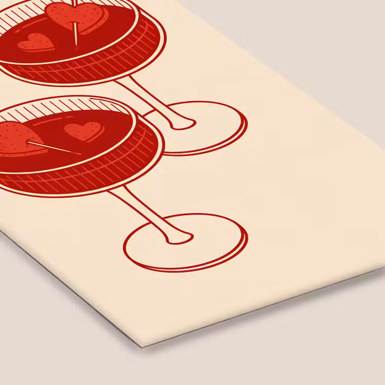 Cocktail - Hartjes - Liefde - Illustratie - Rood fotolijst zwart zonder passe partout klein -zsfeer6