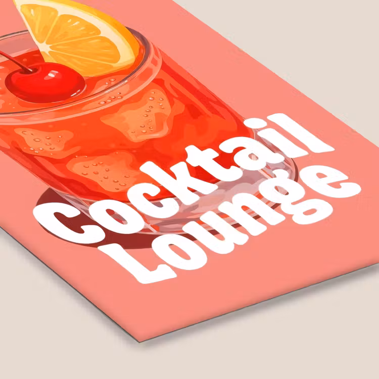 Cocktail Lounge - Glas - Koraal fotolijst zwart zonder passe partout klein -zsfeer6