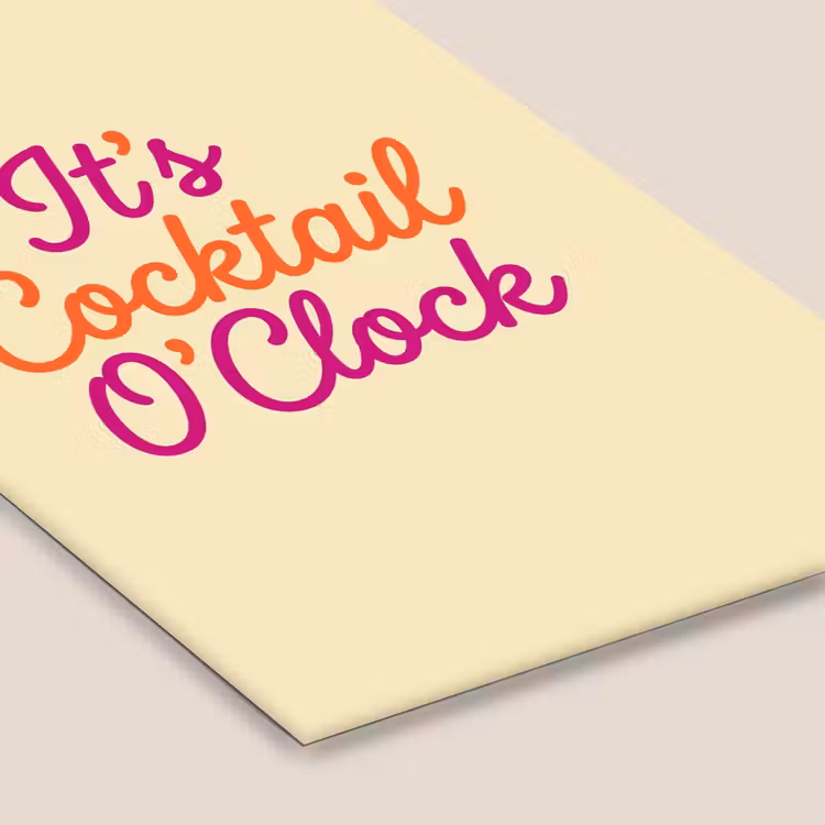 Cocktail O'Clock - Geel - Retro fotolijst zwart zonder passe partout klein -zsfeer6