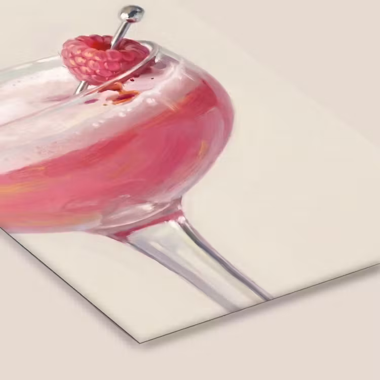 Cocktail - Framboos - Drank - Modern - Roze fotolijst zwart zonder passe partout klein -zsfeer6