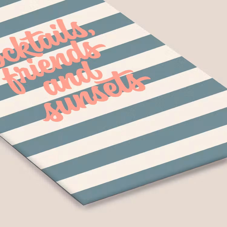 Cocktails - Strepen - Blauw - Koraal fotolijst zwart zonder passe partout klein -zsfeer6