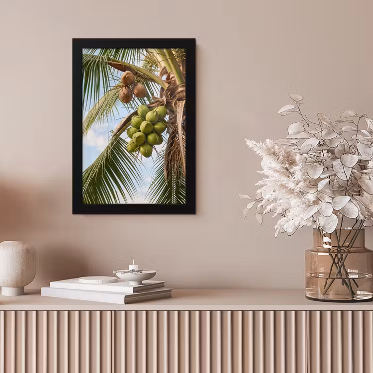 Kokosnoot - Boom - Tropisch - Natuur - Groen fotolijst zwart zonder passe partout klein -sfeer5