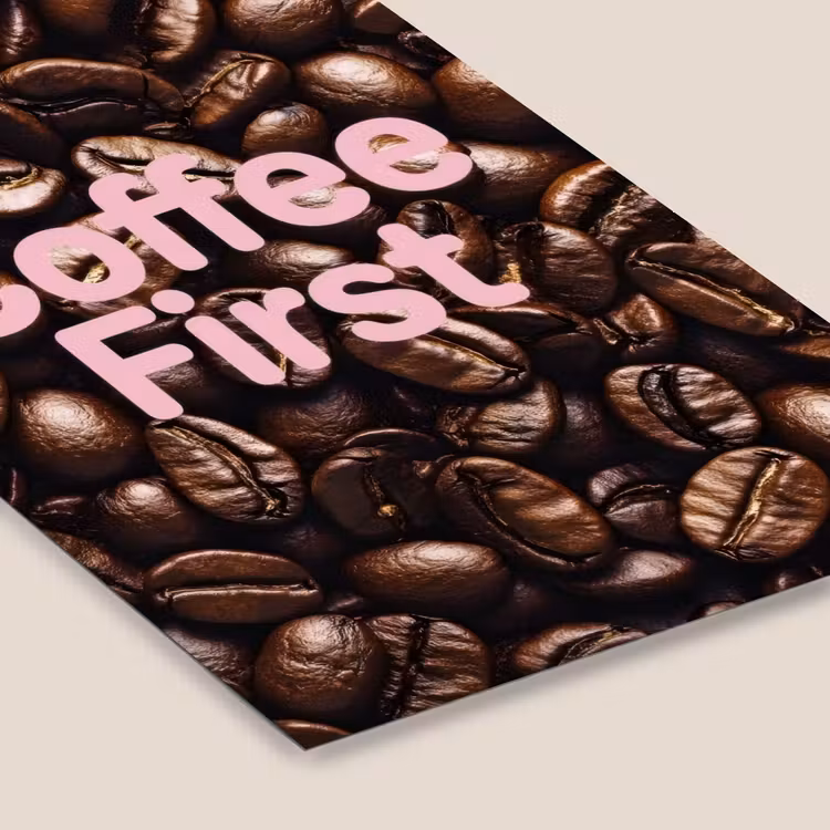 Coffee First - Koffiebonen - Roze fotolijst zwart zonder passe partout klein -zsfeer6