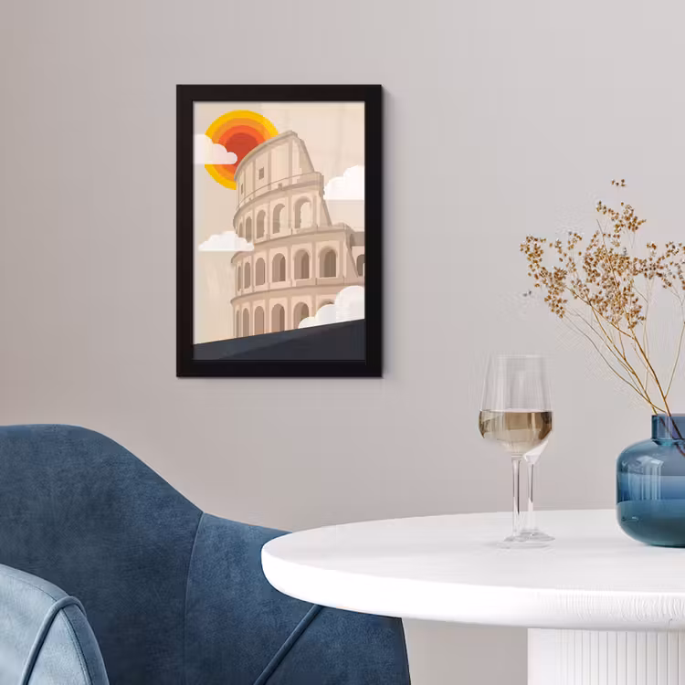 Colosseum - Zonsopgang - Rome - Architectuur - Beige fotolijst zwart zonder passe partout klein -sfeer4