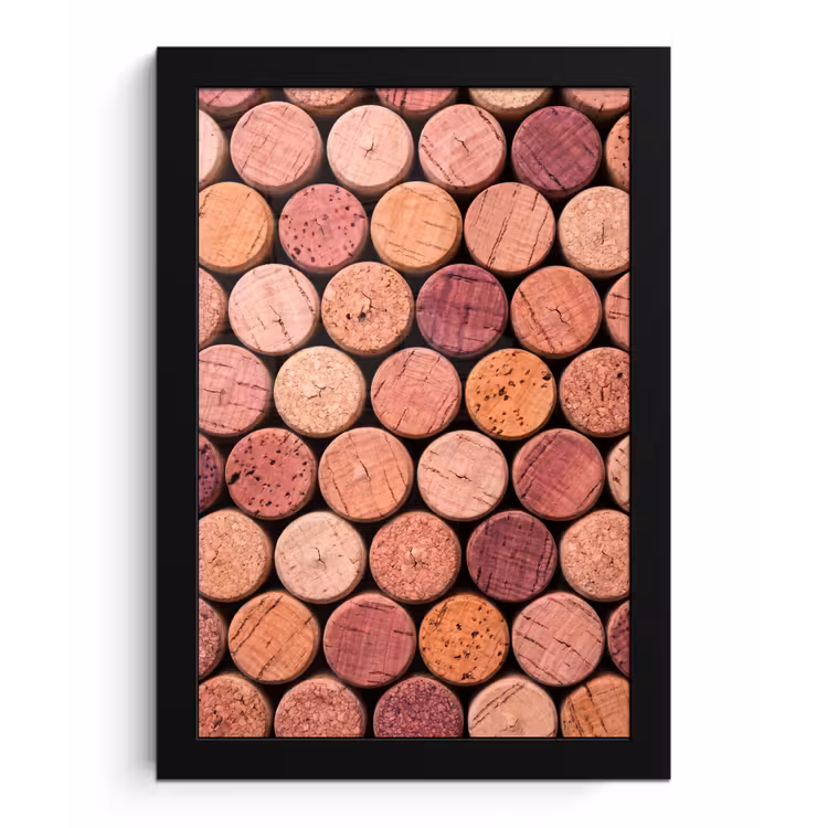 Kurk - Patroon - Abstract - Modern - Rood fotolijst zwart zonder passe partout klein -3d