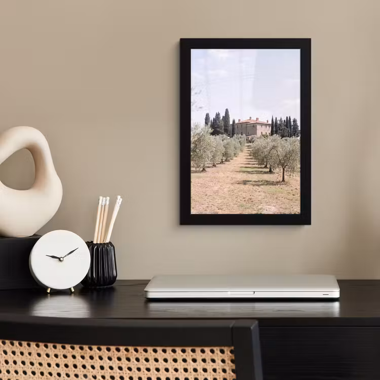 Framed Prints - Country house - olive tree - orchard - Landhuis - olijfboom - gaard fotolijst zwart zonder passe partout klein