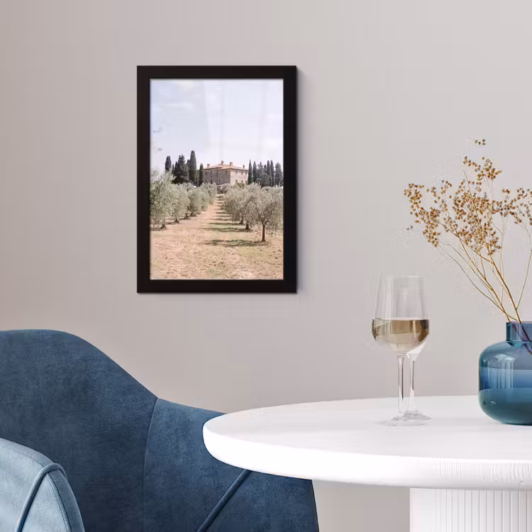 Framed Prints - Country house - olive tree - orchard - Landhuis - olijfboom - gaard fotolijst zwart zonder passe partout klein