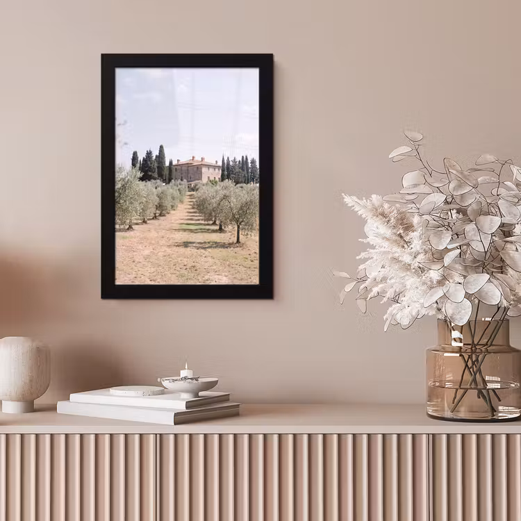 Framed Prints - Country house - olive tree - orchard - Landhuis - olijfboom - gaard fotolijst zwart zonder passe partout klein