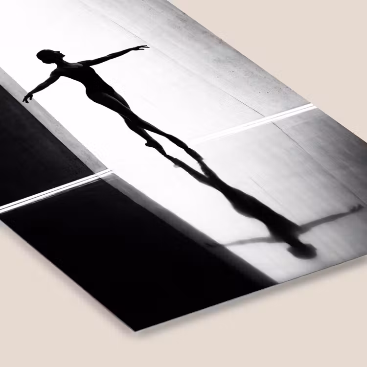 Danser - Silhouette - Kunst - Modern - Zwart-wit fotolijst zwart zonder passe partout klein -zsfeer6