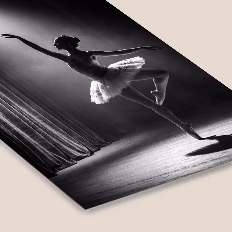 Danser - Podium - Zwart-wit - Kunst - Klassiek fotolijst zwart zonder passe partout klein -zsfeer6