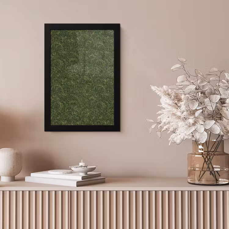 Donker - Groen - Krullend - Botanisch fotolijst zwart zonder passe partout klein 224 -sfeer5