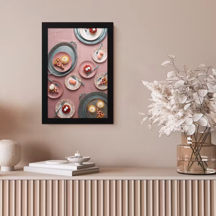 Dessert - Taart - Gebak - Zoet - Roze fotolijst zwart zonder passe partout klein -sfeer5
