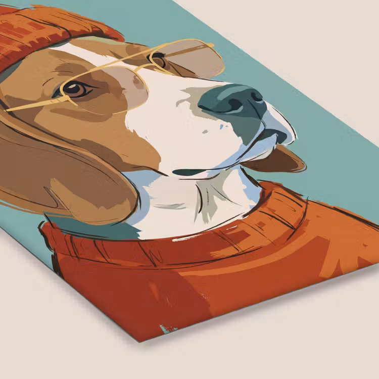 Hond - Beanie - Zonnebril - Dieren - Modern fotolijst zwart zonder passe partout klein -zsfeer6