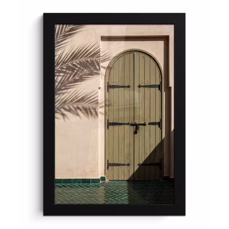 Deur - Hout - Architectuur - Groen - Rustiek fotolijst zwart zonder passe partout klein -3d