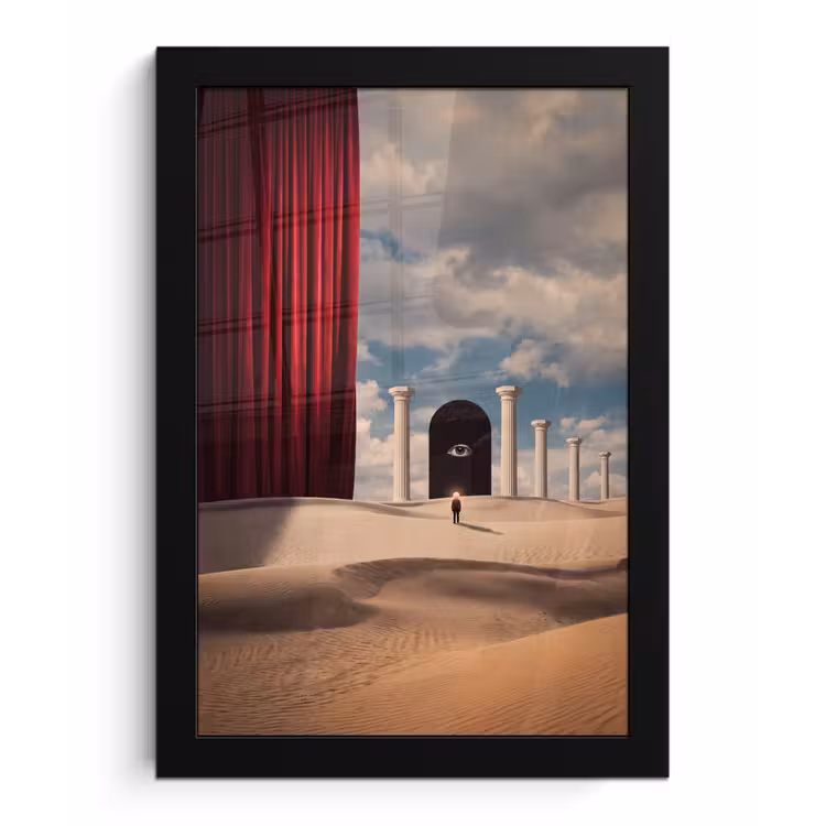 Framed Prints - Dream - Desert - Eye - Droom - Woestijn - Oog fotolijst zwart zonder passe partout klein