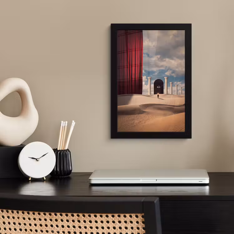 Framed Prints - Dream - Desert - Eye - Droom - Woestijn - Oog fotolijst zwart zonder passe partout klein