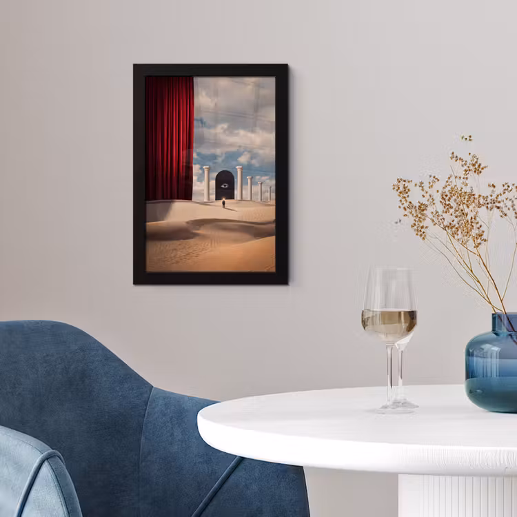 Framed Prints - Dream - Desert - Eye - Droom - Woestijn - Oog fotolijst zwart zonder passe partout klein