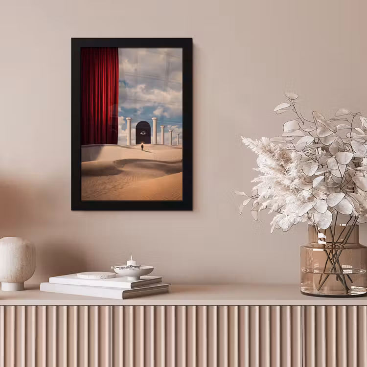 Framed Prints - Dream - Desert - Eye - Droom - Woestijn - Oog fotolijst zwart zonder passe partout klein