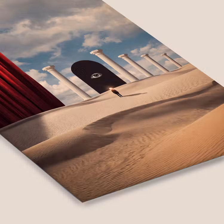 Framed Prints - Dream - Desert - Eye - Droom - Woestijn - Oog fotolijst zwart zonder passe partout klein
