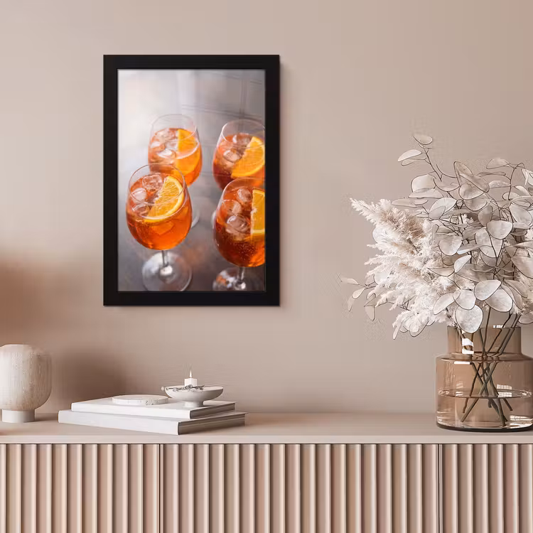Drank - Sinaasappel - IJs - Zomer - Oranje fotolijst zwart zonder passe partout klein -sfeer5