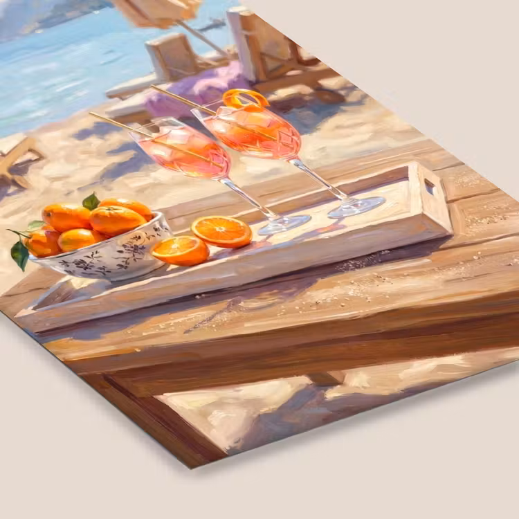 Drank - Glazen - Strand - Zomer - Oranje fotolijst zwart zonder passe partout klein -zsfeer6