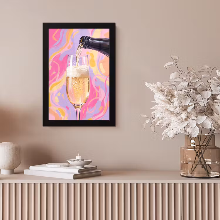 Drank - Inschenken - Feest - Abstract - Roze fotolijst zwart zonder passe partout klein -sfeer5