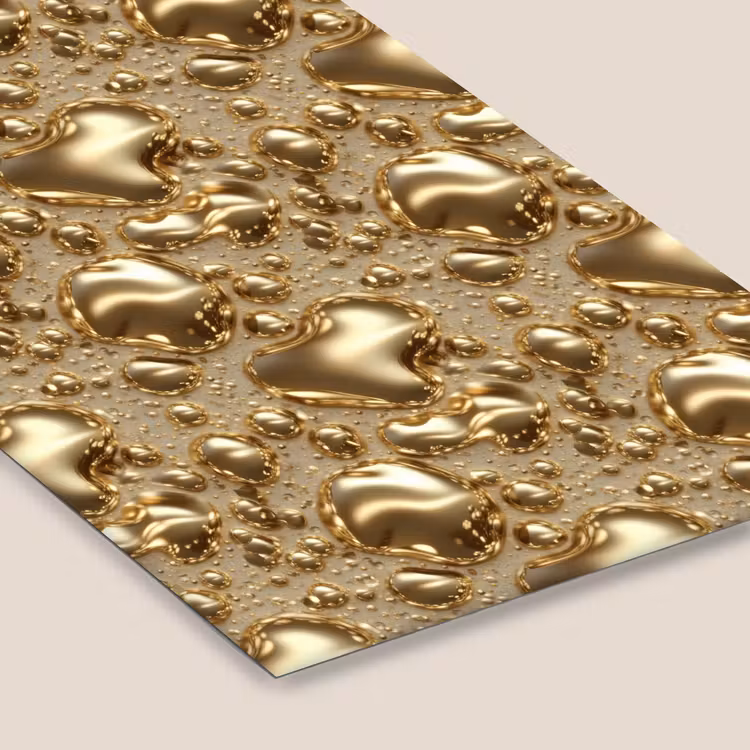 Druppels - Organisch - Goud fotolijst zwart zonder passe partout klein 224 -zsfeer6