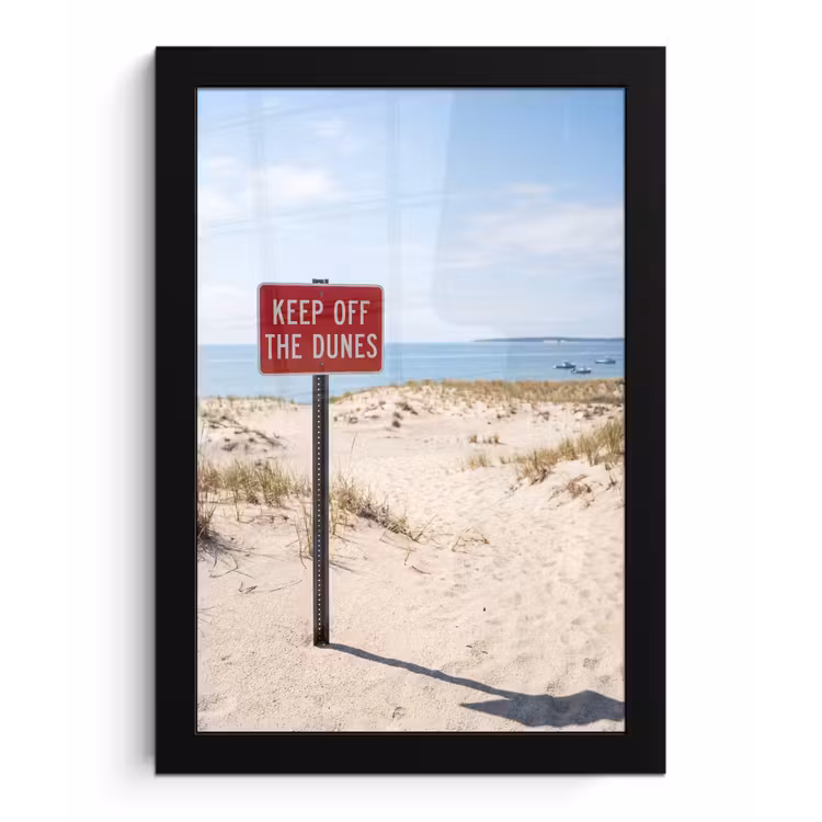 Duin - Bord - Kust - Landschap - Rood fotolijst zwart zonder passe partout klein -3d