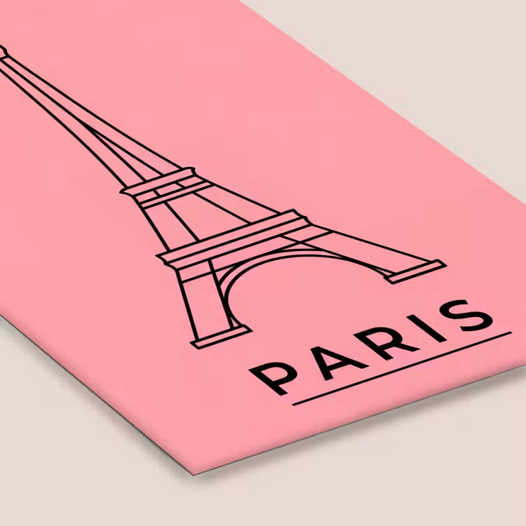 Eiffeltoren - Parijs - Architectuur - Minimalistisch - Roze fotolijst zwart zonder passe partout klein -zsfeer6