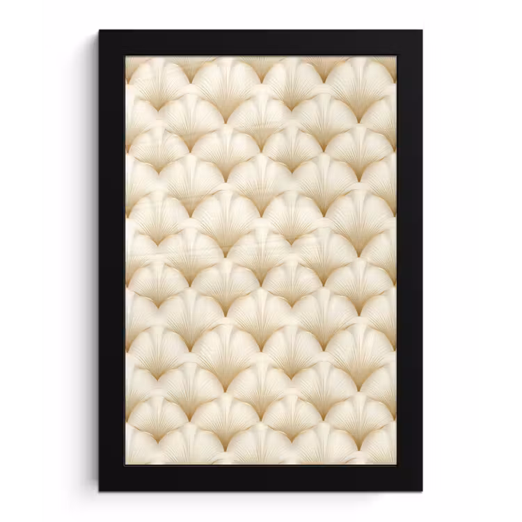 Waaier - Motief -  Goud fotolijst zwart zonder passe partout klein 224 -3d