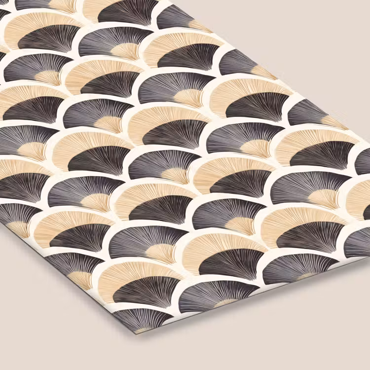Waaier - Patroon - Zwart - Beige fotolijst zwart zonder passe partout klein 224 -zsfeer6