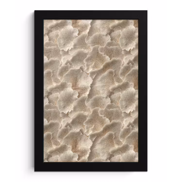 Waaierstructuren - Beige - Vezeltextuur fotolijst zwart zonder passe partout klein 224 -3d