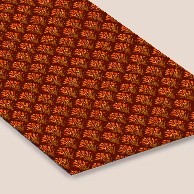Waaiers - Art Deco - Botanisch - Roestbruin - Oranje fotolijst zwart zonder passe partout klein 224 -zsfeer6