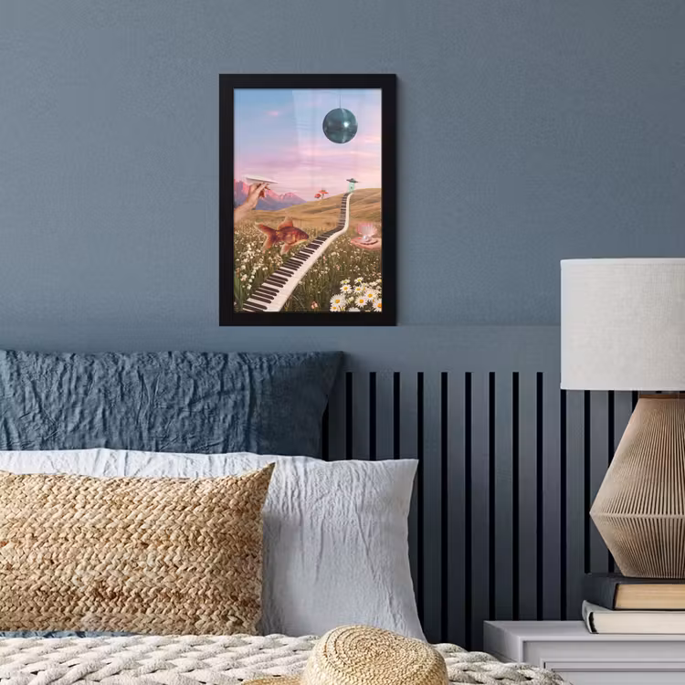 Framed Prints - Fish - Nature - Abstract - Vis - Natuur - Abstract fotolijst zwart zonder passe partout klein