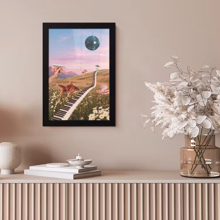 Framed Prints - Fish - Nature - Abstract - Vis - Natuur - Abstract fotolijst zwart zonder passe partout klein