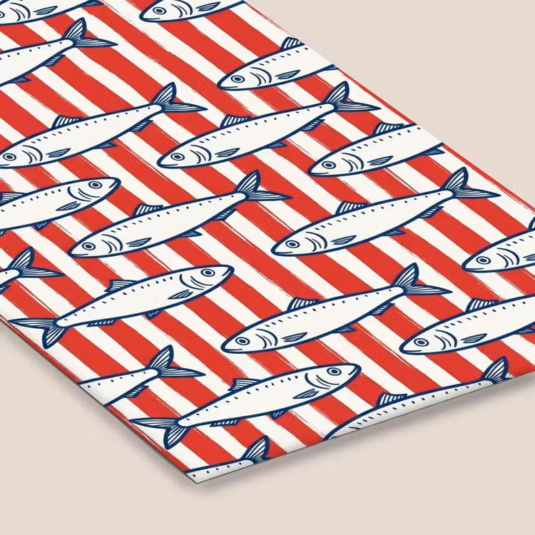 Vis - Patroon - Strepen - Illustratie - Rood fotolijst zwart zonder passe partout klein -zsfeer6