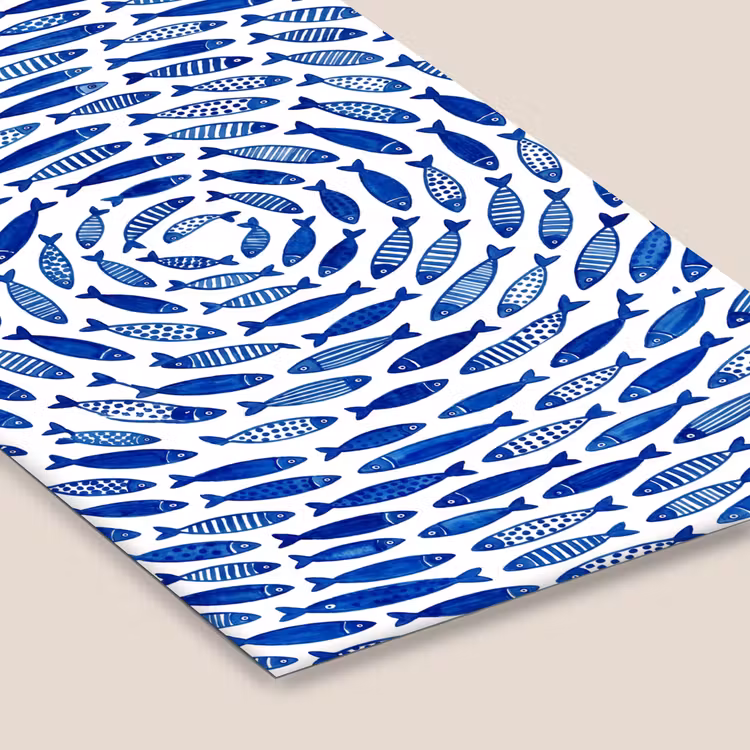 Vis - Patroon - Onderwater - Abstract - Blauw fotolijst zwart zonder passe partout klein -zsfeer6