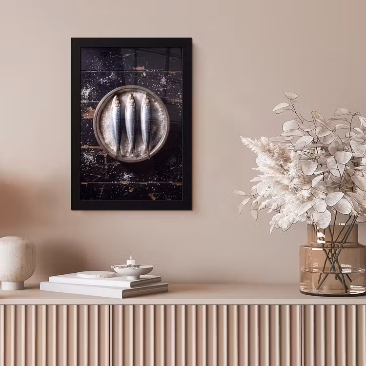 Framed Prints - Fish - Salt - Food - Vis - Zout - Eten fotolijst zwart zonder passe partout klein