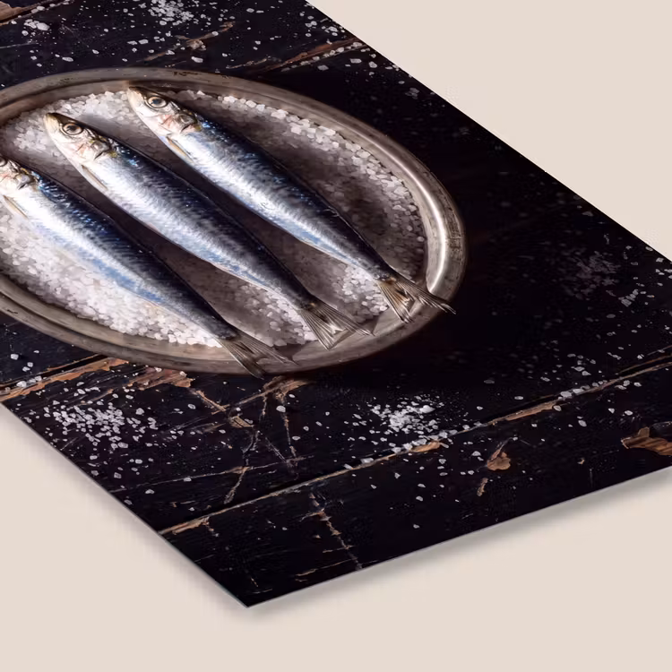 Framed Prints - Fish - Salt - Food - Vis - Zout - Eten fotolijst zwart zonder passe partout klein