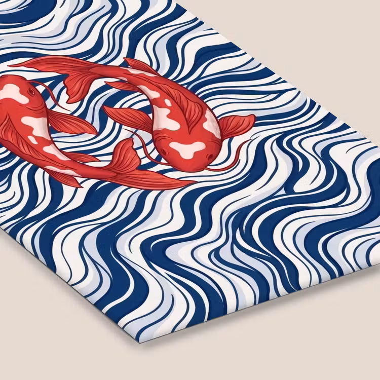 Vis - Water - Natuur - Illustratie - Rood fotolijst zwart zonder passe partout klein -zsfeer6