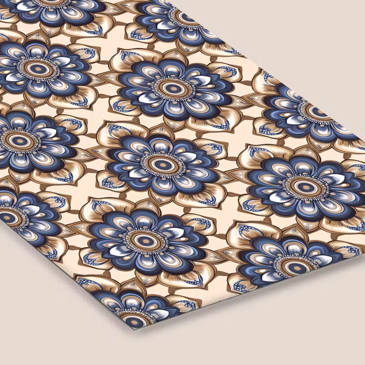 Floraal - Ornament - Blauw fotolijst zwart zonder passe partout klein 224 -zsfeer6