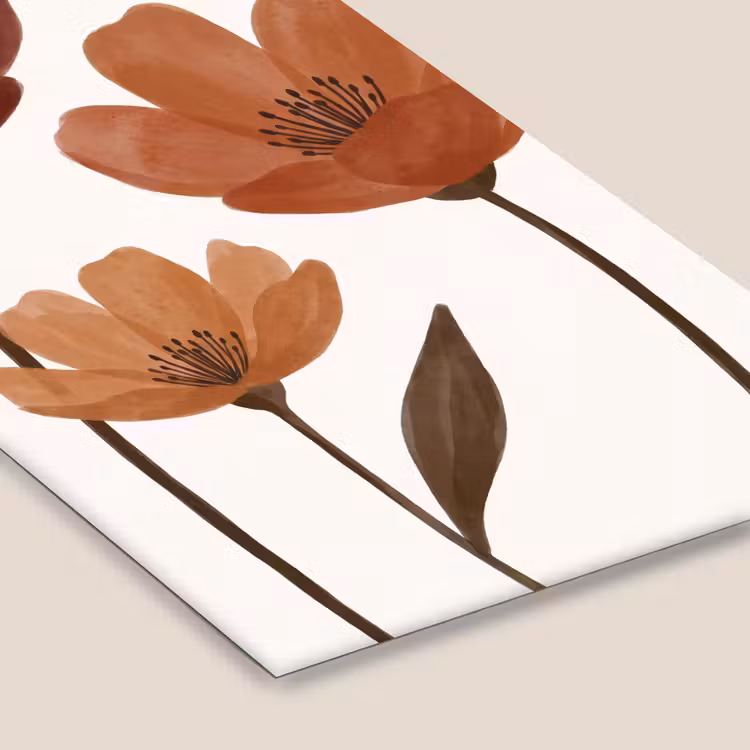 Bloemen - Abstract - Modern - Bruin - Decoratief fotolijst zwart zonder passe partout klein -zsfeer6