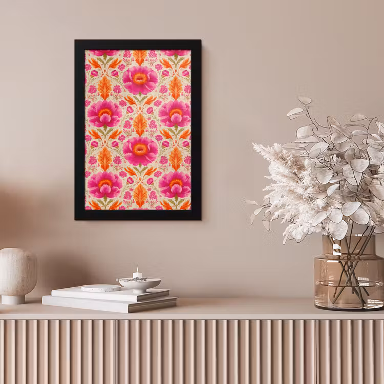 Bloemen - Barok - Roze - Oranje fotolijst zwart zonder passe partout klein 224 -sfeer5