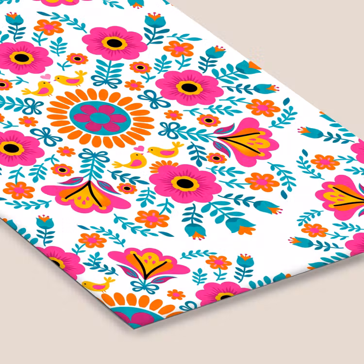 Bloemen - Vogel - Patroon - Kleurrijk - Modern fotolijst zwart zonder passe partout klein -zsfeer6