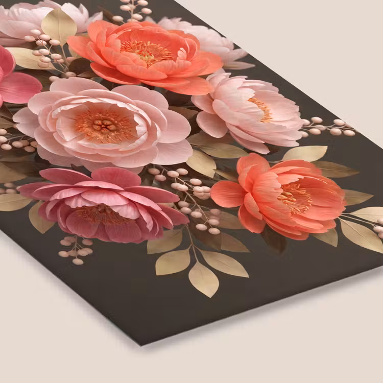 Bloemen - Bloesem - Zacht - Koraal - Decoratie fotolijst zwart zonder passe partout klein -zsfeer6